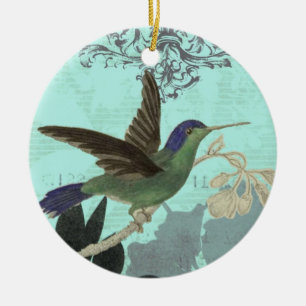 Décoration En Céramique Ornement... colibri bleu