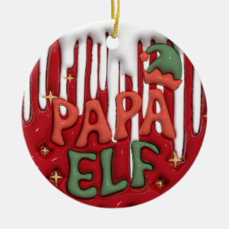 Décoration En Céramique "Ornement Papa Elf"