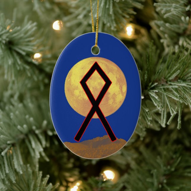 Décoration En Céramique Othala Viking Rune Yule Ornament - Accueil! (Arbre)