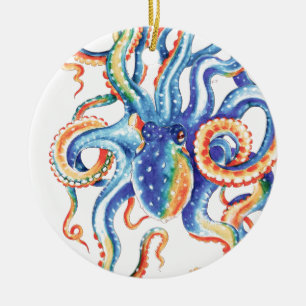 Décoration En Céramique Otopus Tentacles Aquarelle Art coloré