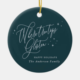 Décoration En Céramique Où les cimes d'arbres gardent Noël