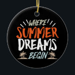 Décoration En Céramique Où les rêves d'été commencent' Celestial Beach Nig<br><div class="desc">Plongez dans le charme des nuits d'été avec notre "Where Summer Dreams Begin". La typographie vibrante et les silhouettes de palmiers ludiques s'intègrent dans un décor de starburst rays invitation vous perdre dans l'enchantement des escapades estivales. C’est l’occasion idéale pour les soirées chaudes ou les feux de plage sous les...</div>