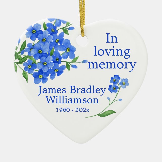 Décoration En Céramique Oublie-moi pas mémorial Keepsaké (Devant)