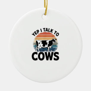 Décoration En Céramique Oui Je Parle Aux Vaches Drôle Vintage Producteur V