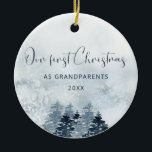Décoration En Céramique Our first Christmas as grandparents ornament<br><div class="desc">Our first Christmas as grandparents ornament. For more advanced customization of this design,  simply select the "Customize It" button above! Matching items available.</div>