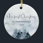 Décoration En Céramique Our first Christmas as grandparents ornament<br><div class="desc">Our first Christmas as grandparents ornament. For more advanced customization of this design,  simply select the "Customize It" button above! Matching items available.</div>