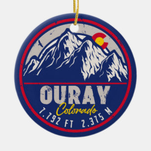 Décoration En Céramique Ouray Colorado Drapeau Camping Randonnées Souvenir