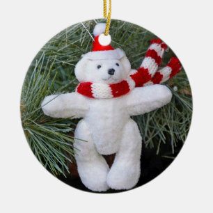 Décoration En Céramique Ours blanc en peluche