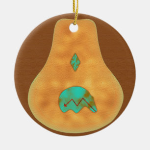 Décoration En Céramique Ours de Zuni de turquoise de Natif américain