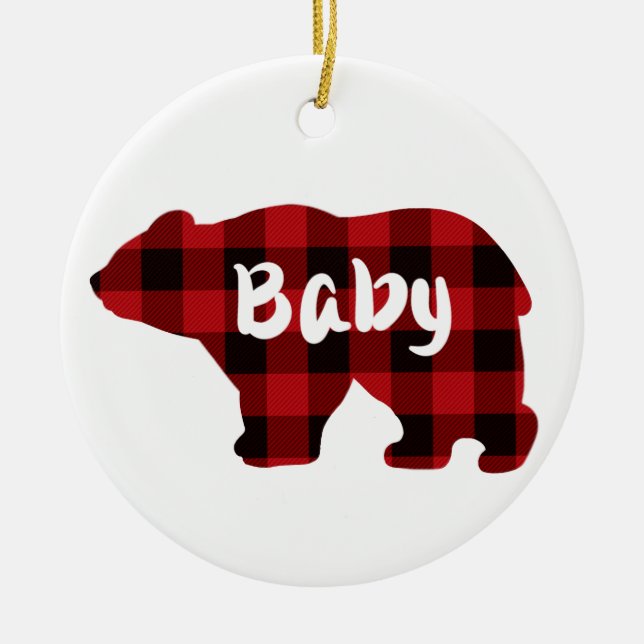 Décoration En Céramique Ours noir rouge classique design bébé (Devant)