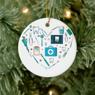 Décoration En Céramique Outil dentaire amusant Coeur