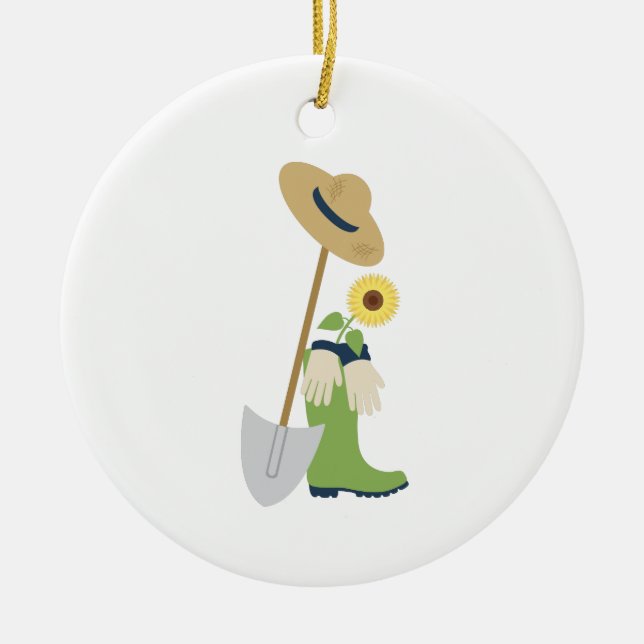 Décoration En Céramique Outils de jardinage (Devant)