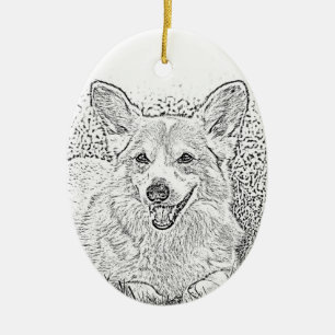 Décoration En Céramique Oval Corgi