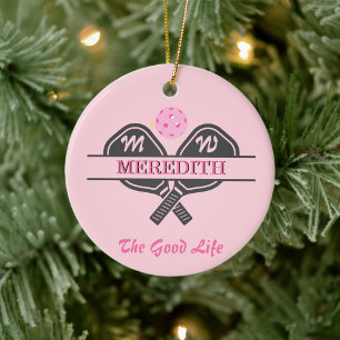 Décoration En Céramique Pagaies de pickleball Gal Nom personnalisé initial