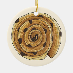 Décoration En Céramique Pain Aux Raisins Pâtisserie française Boulangerie