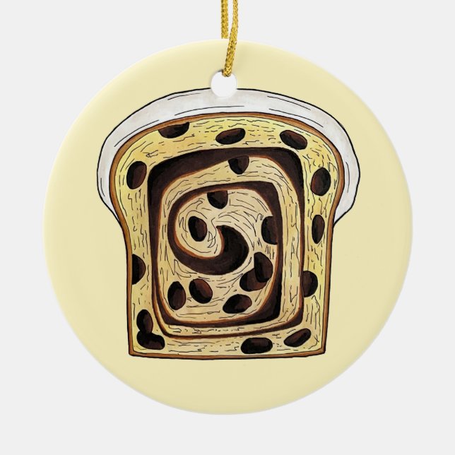 Décoration En Céramique Pain Raisin de cannelle Pain Pain Pain Pâte (Devant)