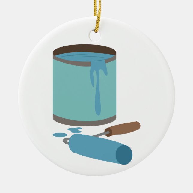 Décoration En Céramique Paint Can et Roller (Devant)