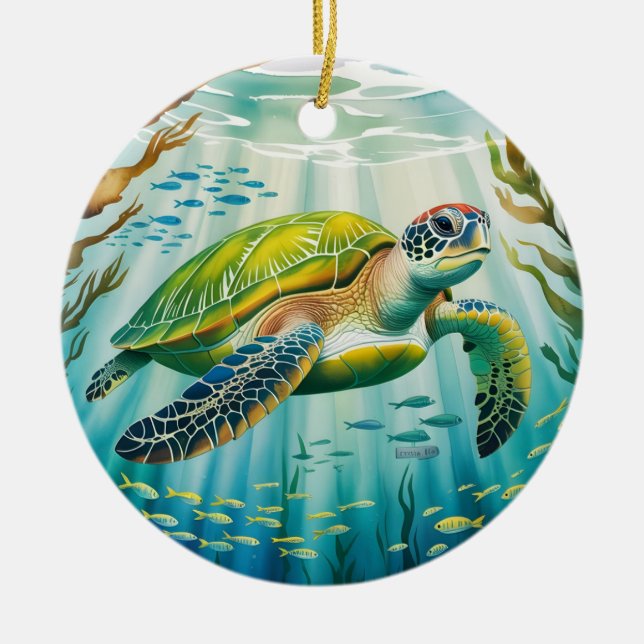 Décoration En Céramique Painted Turtle (Devant)