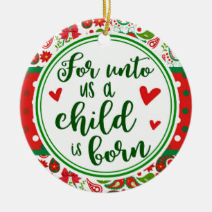 Décoration En Céramique Paisley pour à nous un enfant est Noël né