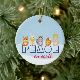 Décoration En Céramique Paix sur Terre Animaux de la Forêt