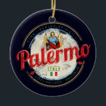 Décoration En Céramique Palerme Capitale De Sicile Italie Souvenir Vintage<br><div class="desc">Palerme capitale de la Sicile souvenir vintage pour la ville et les vacances. Palerme en Sicile Italie avec Agatha de Catane design souvenir rétro pour les séjours en ville. Style de vie pour les randonneurs urbains siciliens Etna et Italie voyage. Palerme en Italie vintage design souvenir. Palerme Sicile design pour...</div>