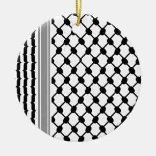 Décoration En Céramique Palestinienne Hatta Keffiyeh Kufiya Folk (2 Motifs