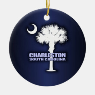 Décoration En Céramique Palmetto de Sc et croissant (Charleston)