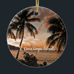 Décoration En Céramique Palmiers Tropical Sunset Beach USVI<br><div class="desc">Tropical Sunset Beach Palm Trees USVI Ceramic Ornament - ce décor romantique a été photographié à Cane Bay dans les îles Vierges américaines de Sainte-Croix. J'adore comment le coucher du soleil, les palmiers et à flanc de colline se rassemblent pour faire une photo relaxante du coucher du soleil. J'espère qu'il...</div>