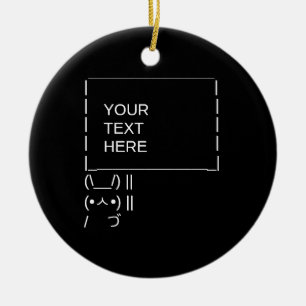Décoration En Céramique Pancarte de protestation de lapin / Art ASCII pers
