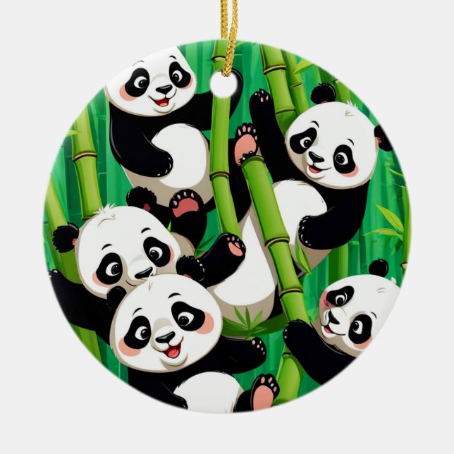 Décoration En Céramique Panda Bambou (Devant)