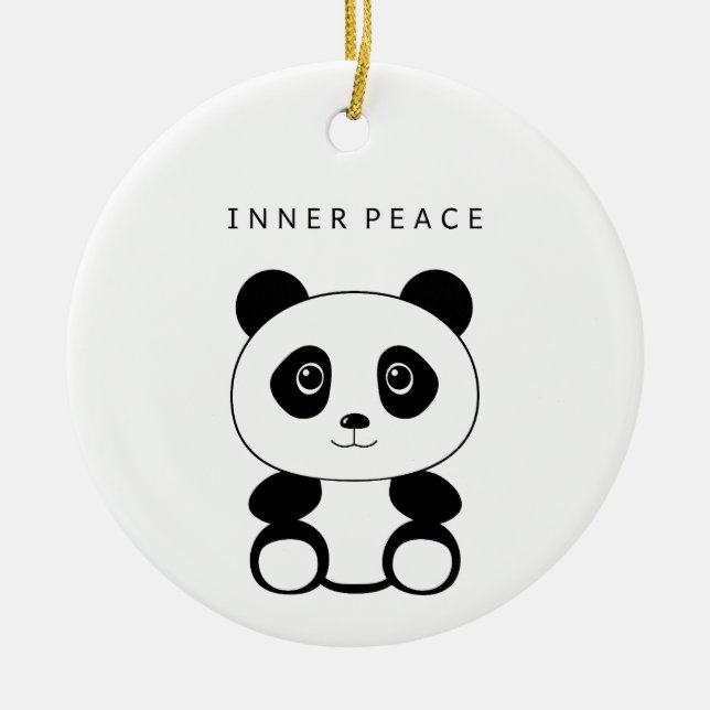 Décoration En Céramique Panda de paix intérieure (Devant)