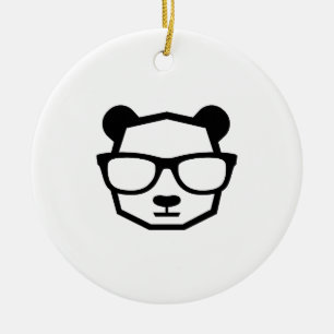 Décoration En Céramique Panda Nerd Géométrique Cool Icon