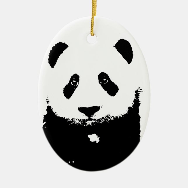 Décoration En Céramique Panda noir et blanc (Devant)