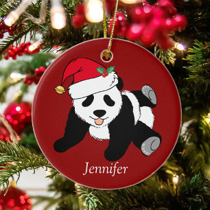 Décoration En Céramique Panda Ours Enfants Monogramme Rouge Cuisine Person