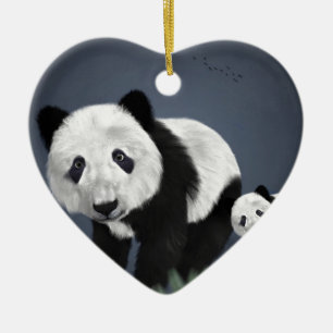 Décoration En Céramique panda ours mignon animal noir blanc doux