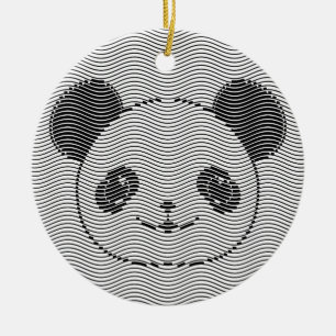 Décoration En Céramique Panda Porte Face Sur La Vague Motif