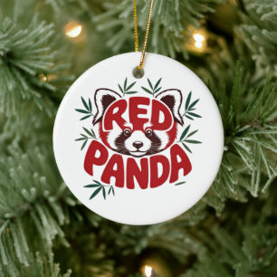Décoration En Céramique Panda rouge