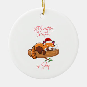 Décoration En Céramique Panda rouge : Tout ce que je veux pour Noël, c'est