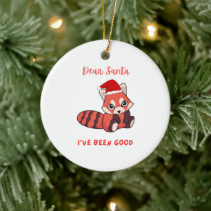 Décoration En Céramique Panda roux : Cher Père Noël, j'ai été sage