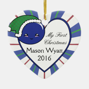 Décoration En Céramique Panier de bleuets Kawaii (Garçon) Noël