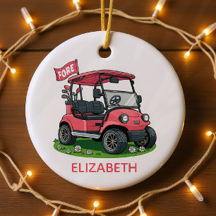 Décoration En Céramique Panier de golf féminin monogramme personnalisé