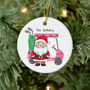 Décoration En Céramique Panier de golf rose Personnalisé Lumières de Noël