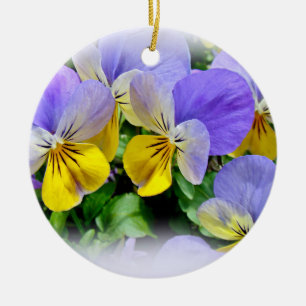 Décoration En Céramique Pansies jaune et violet