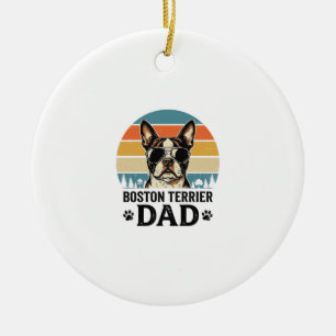 Décoration En Céramique Papa Boston Terrier Conception Vintage Amoureux de