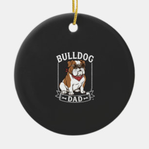 Décoration En Céramique Papa Bouledogue Chien Lunettes de soleil Bandana