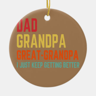 Décoration En Céramique Papa Grand-Père Grand-Père Je Continue À S'Amélior