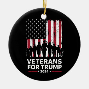 Décoration En Céramique Papa Grand-père vétérans pour Trump 2024 Drapeau a