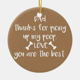 Décoration En Céramique Papa Merci d'avoir ramassé mon chien et mon chien