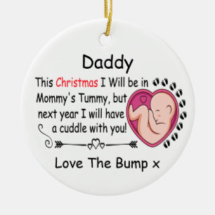 Décoration En Céramique Papa personnalisé à être de Bump 1er Noël