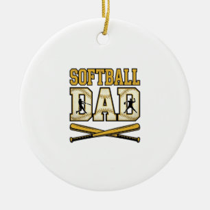 Décoration En Céramique Papa Softball Gravure Vintage Batte Graphique_1